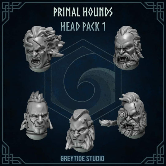 Primal Hounds, lot de 5 têtes, set 1